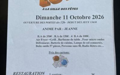 Loto du Club de l’Amitié Dimanche 11 octobre