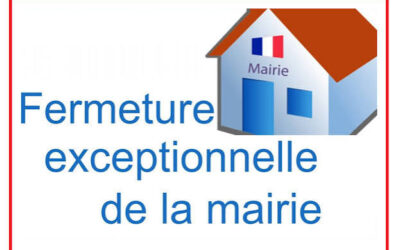 Fermeture de la mairie le vendredi 9 octobre